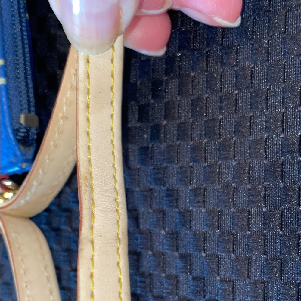 Dooney & Bourke Blue and Gold Monogram Wristlet - Picture 8 of 8